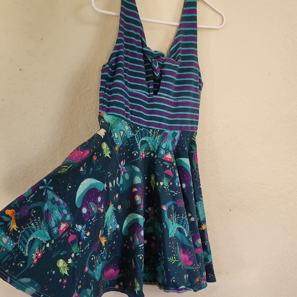 Colorful Striped and Patterned Dress